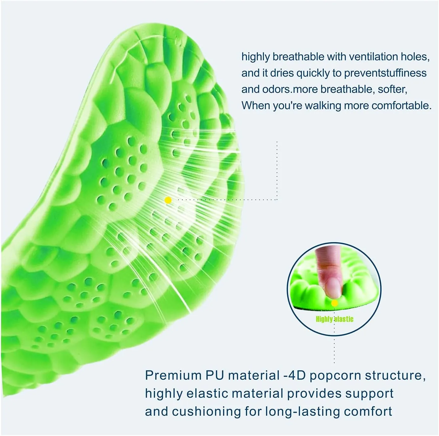3D Sneaker Insoles Cloud Sole with Excellent Shock Absorption and Cushioning for Men and Women Comfortable Feet Relief Insoles (2Pair, Men US 10.5-13)