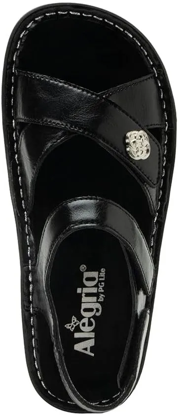 Alegria Women Kelsi Cross Strap Adjustable Leather Sandal