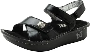 Alegria Women Kelsi Cross Strap Adjustable Leather Sandal