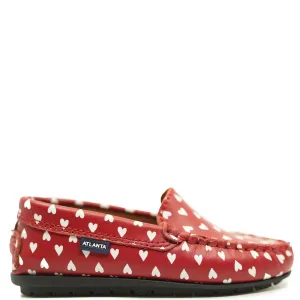 Atlanta Mocassin Red and Hearts Loafer