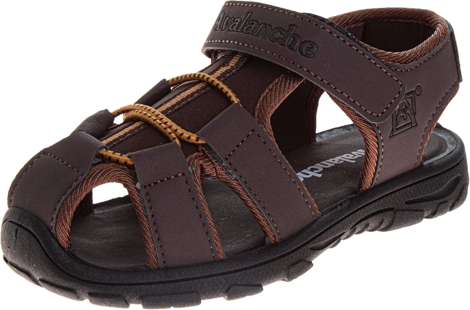 Avalanche Kids Close Toe Sandal with Strap Closure - Durable Walking Sport Sandals for Boys (sizes: 11-13 Little Kid / 1-4 Big Kid)
