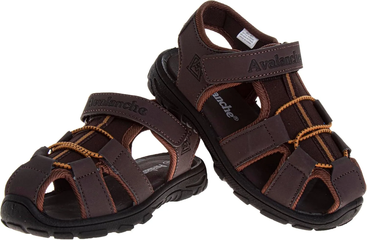 Avalanche Kids Close Toe Sandal with Strap Closure - Durable Walking Sport Sandals for Boys (sizes: 11-13 Little Kid / 1-4 Big Kid)