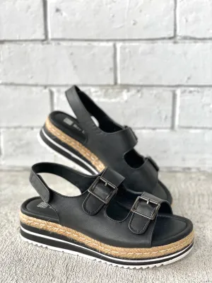Bay Lane Dream Black Wedge Sandal