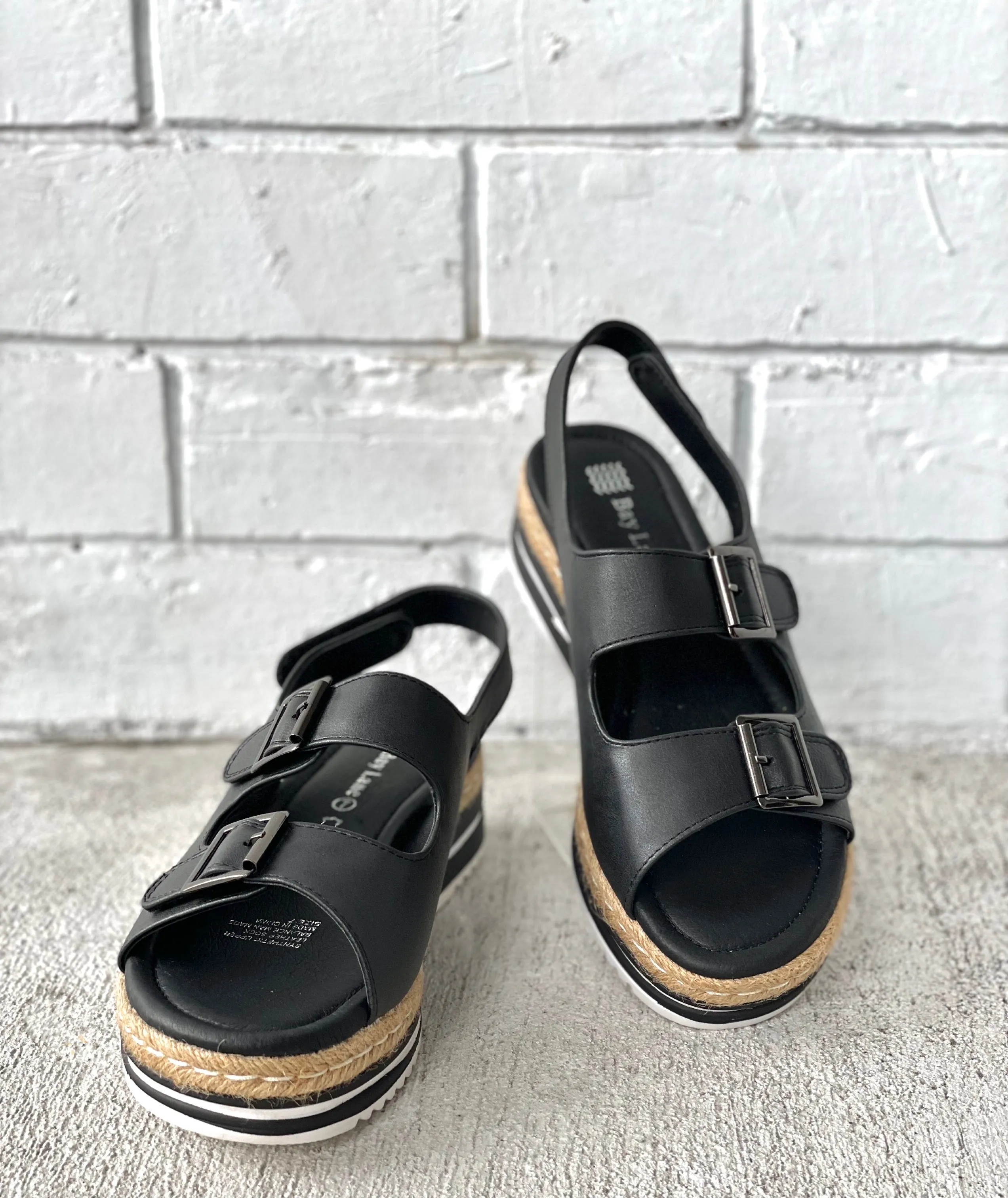 Bay Lane Dream Black Wedge Sandal