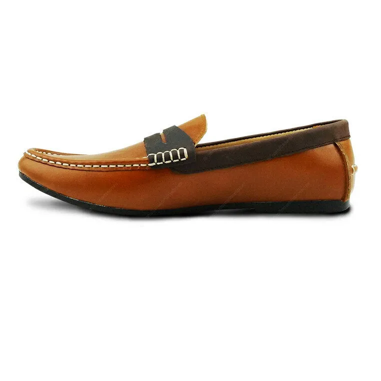 Bicolor Leather Loafer Beige and Nubuck