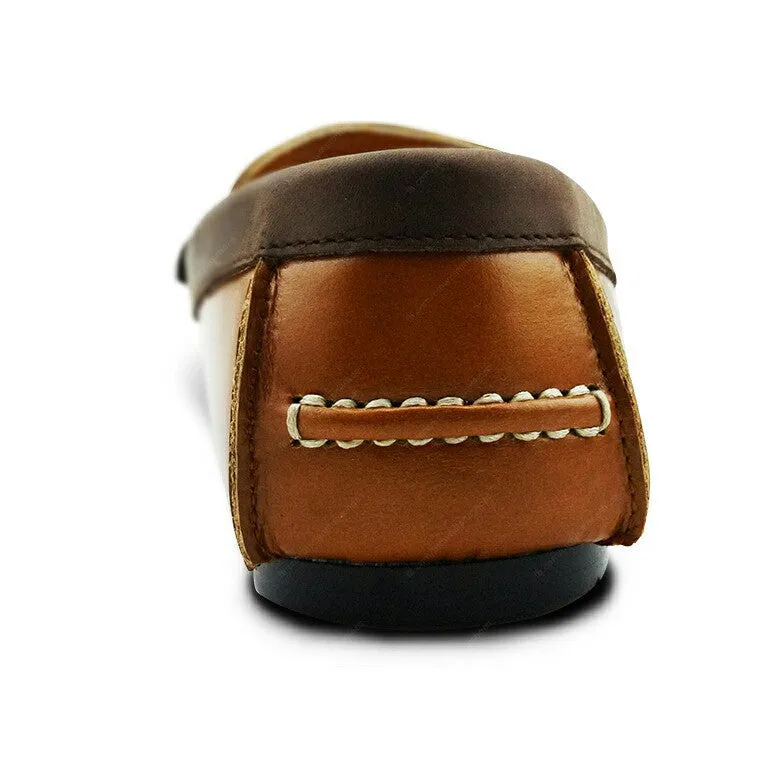 Bicolor Leather Loafer Beige and Nubuck