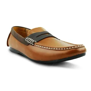 Bicolor Leather Loafer Beige and Nubuck
