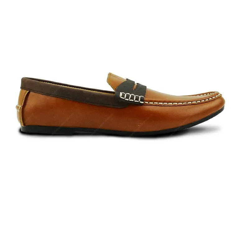 Bicolor Leather Loafer Beige and Nubuck