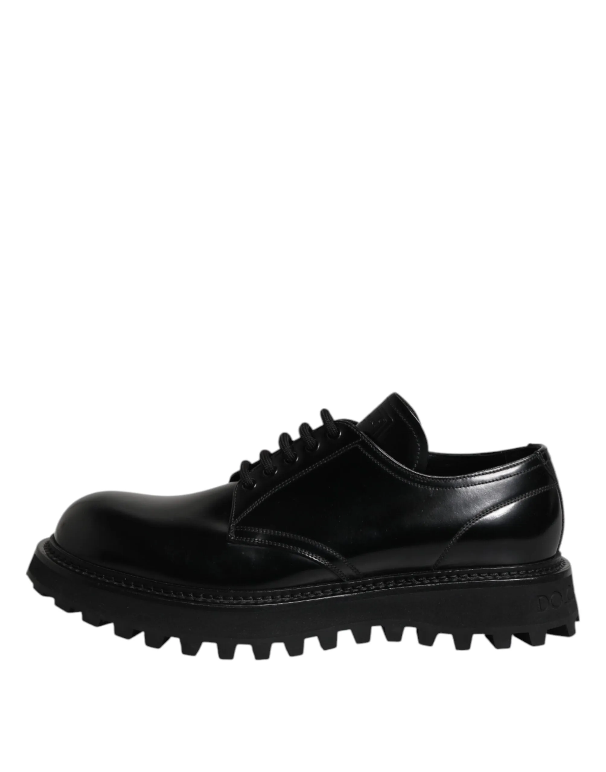 Black Leather Lace Up Derby Men Dress Shoes