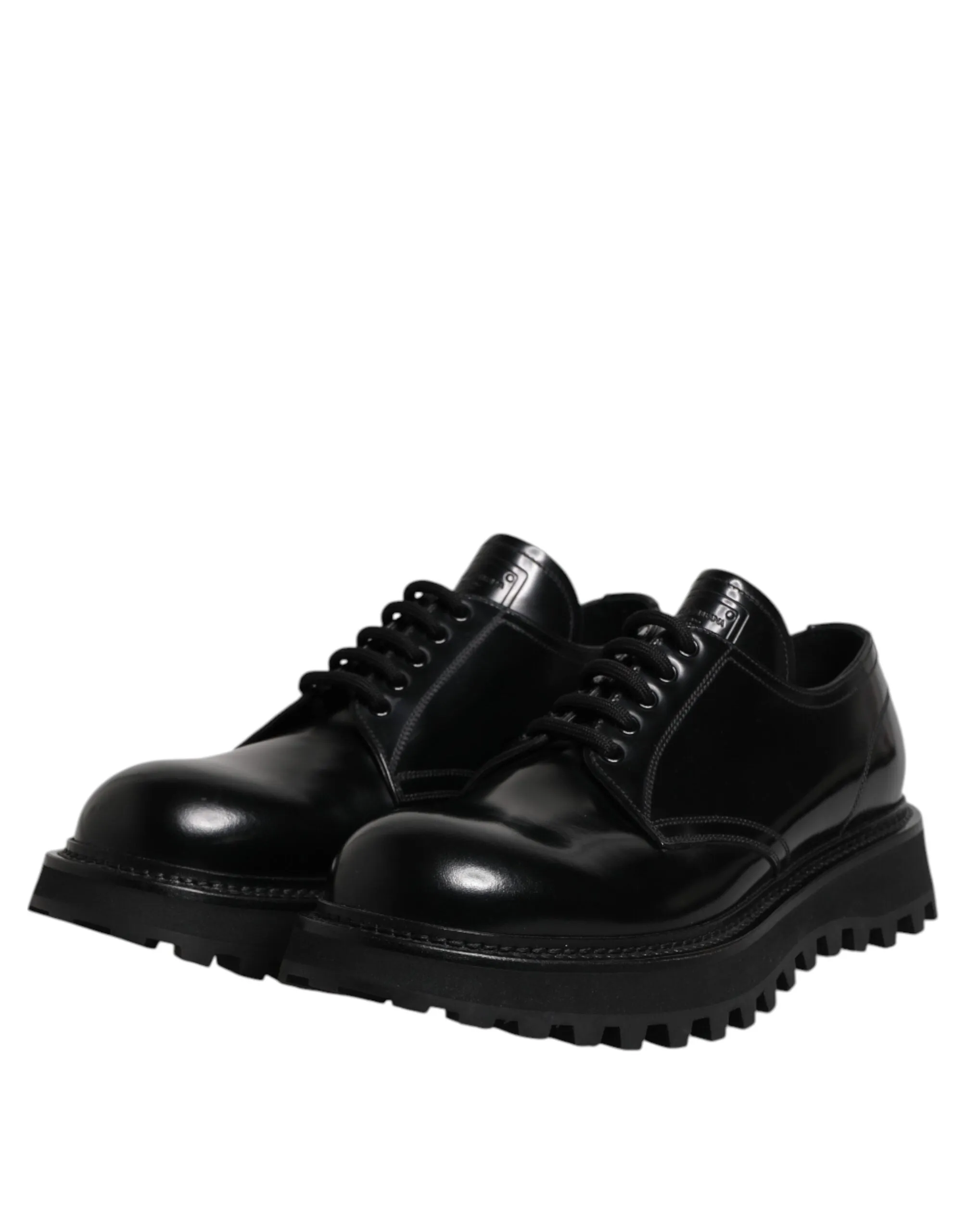 Black Leather Lace Up Derby Men Dress Shoes