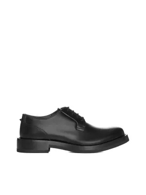 Black leather Rockstud Essential derby shoes