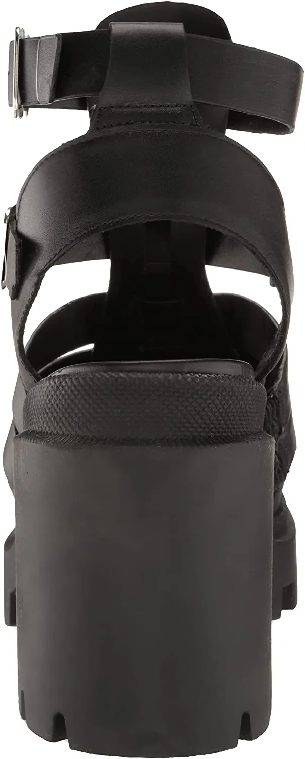 Block Madden Buckle Best-priced Steve Sandals Strappy Heel Cosmic Toe Heeled Squared Attractive pricing Black