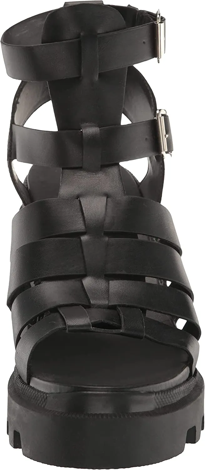 Block Madden Buckle Best-priced Steve Sandals Strappy Heel Cosmic Toe Heeled Squared Attractive pricing Black