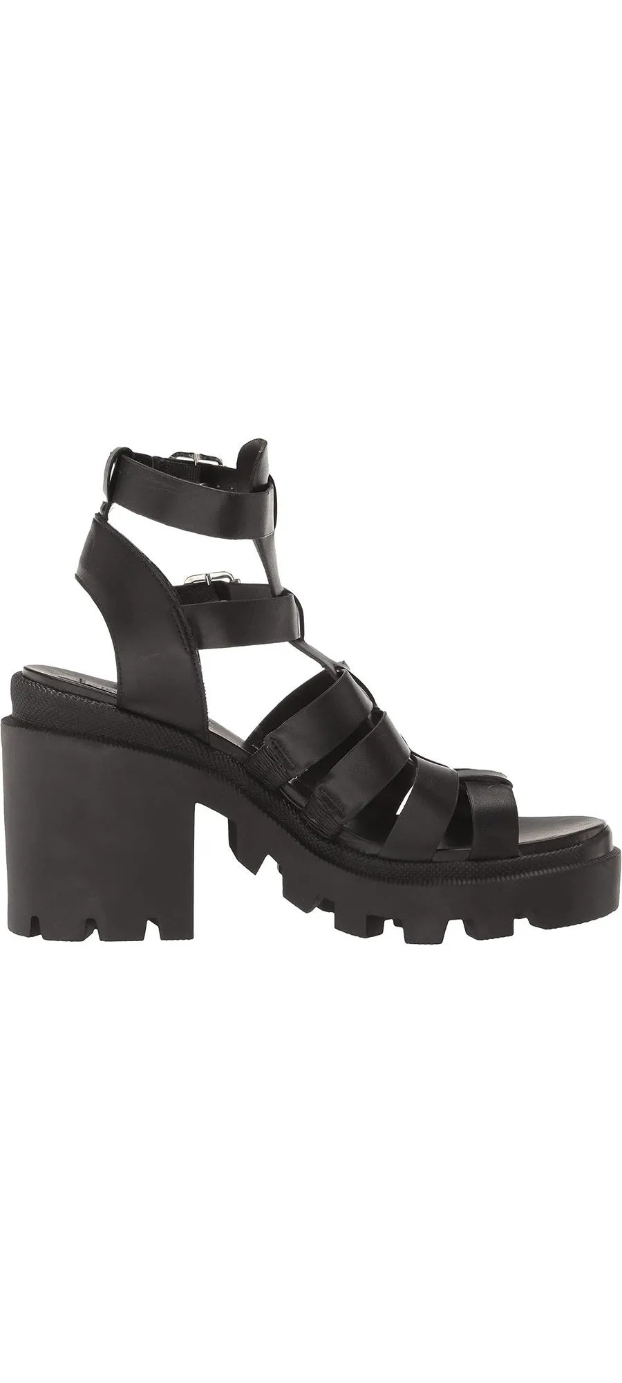 Block Madden Buckle Best-priced Steve Sandals Strappy Heel Cosmic Toe Heeled Squared Attractive pricing Black