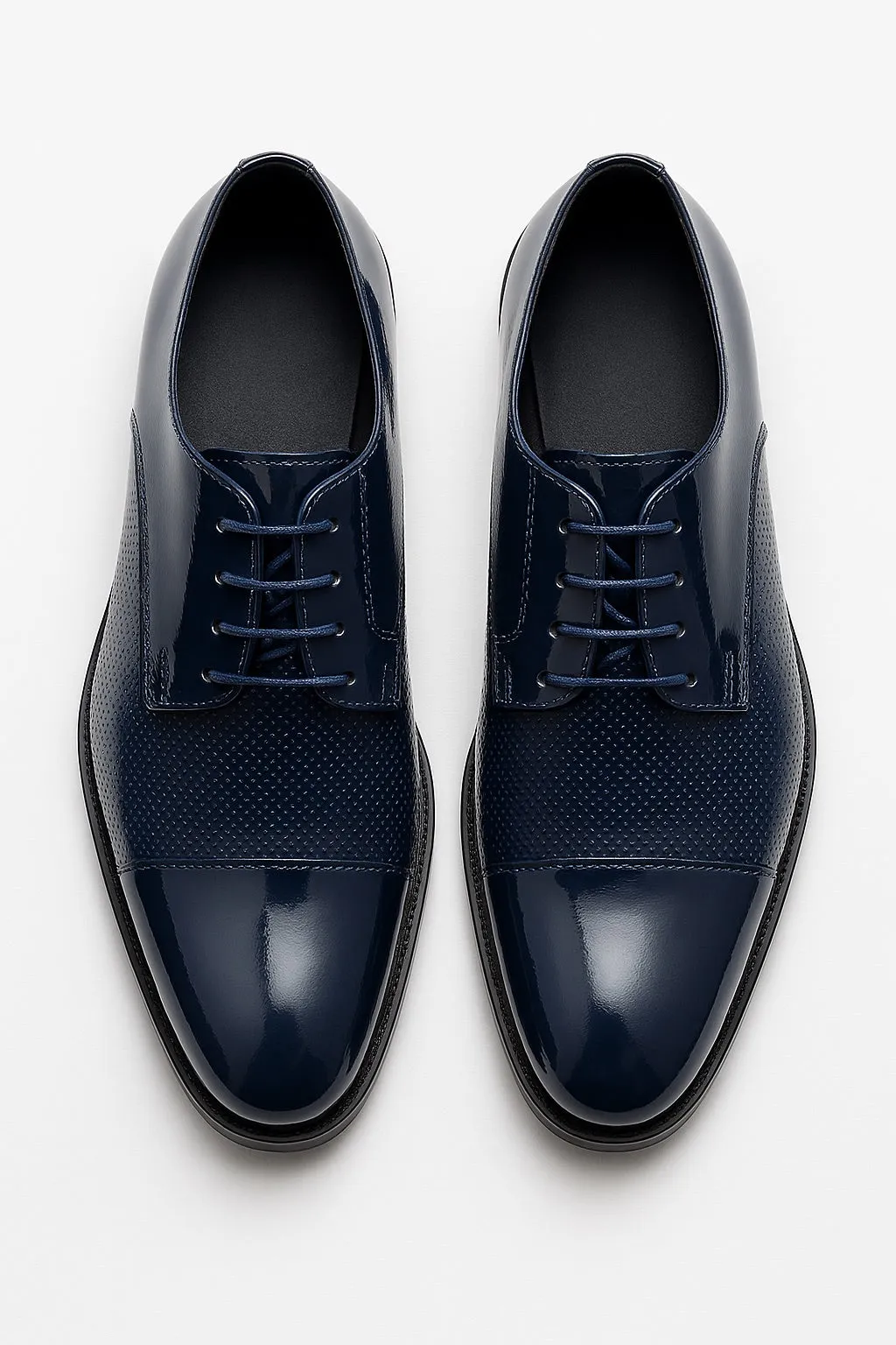 Boys Patent Navy Derby Shoes - OHIO - Navy