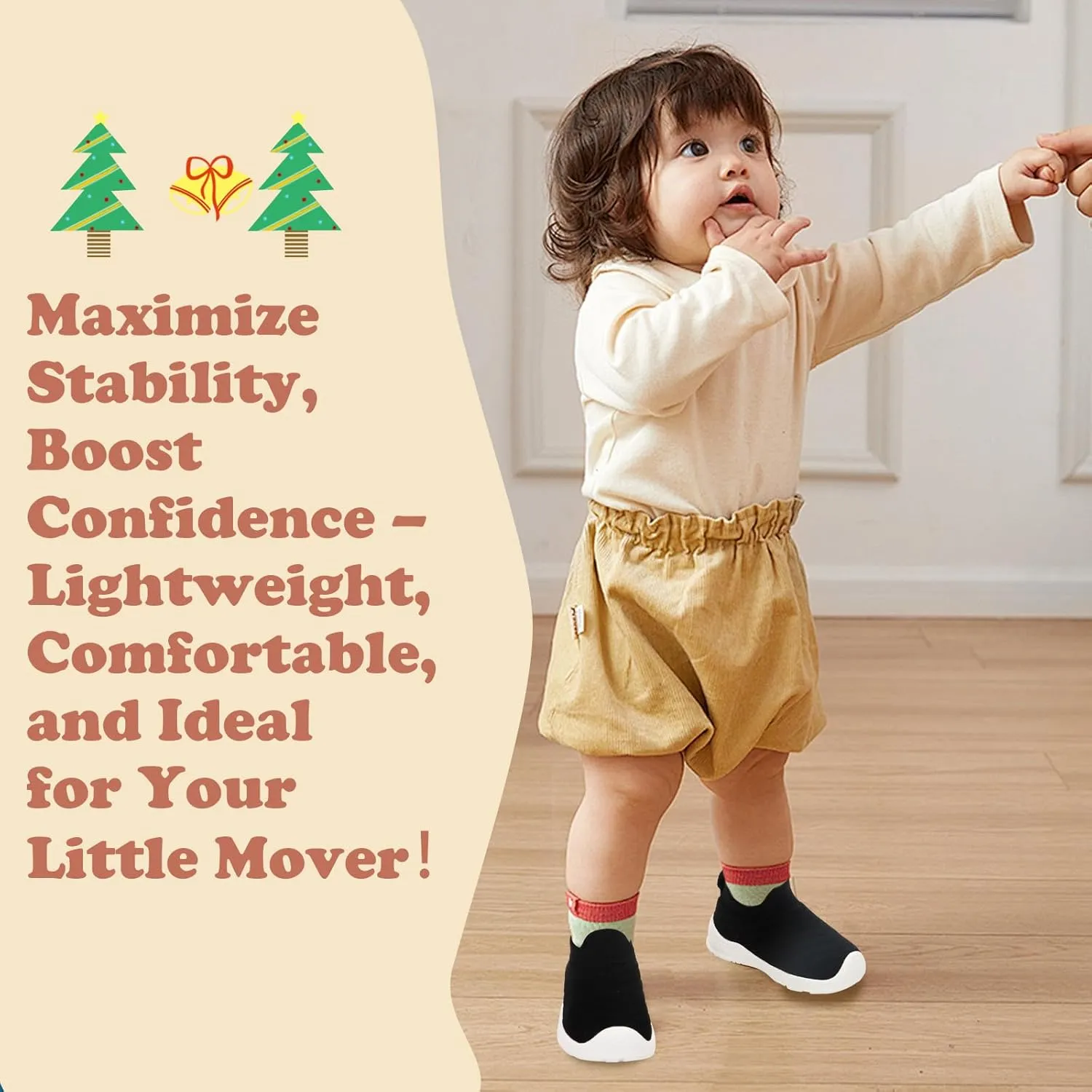 Breathable Baby Sock Shoes,Non-Slip First Walkers 6-24 months,Easy Put on Baby Walking Shoes, Flexible Mesh Toddler Sneakers Boys ,Baby Socks 12-24 months,Barefoot Infant First Steps Shoes,Baby Girl Shoes