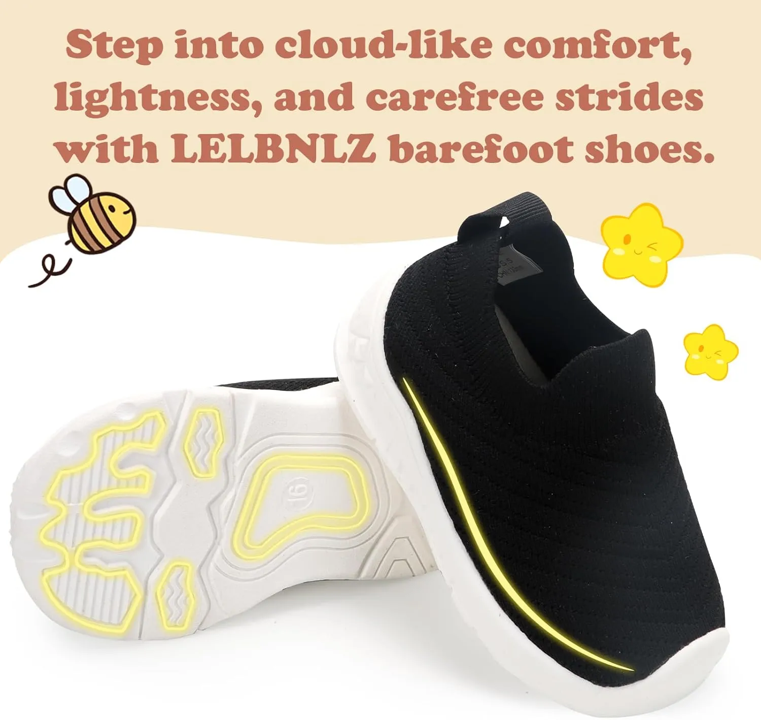 Breathable Baby Sock Shoes,Non-Slip First Walkers 6-24 months,Easy Put on Baby Walking Shoes, Flexible Mesh Toddler Sneakers Boys ,Baby Socks 12-24 months,Barefoot Infant First Steps Shoes,Baby Girl Shoes