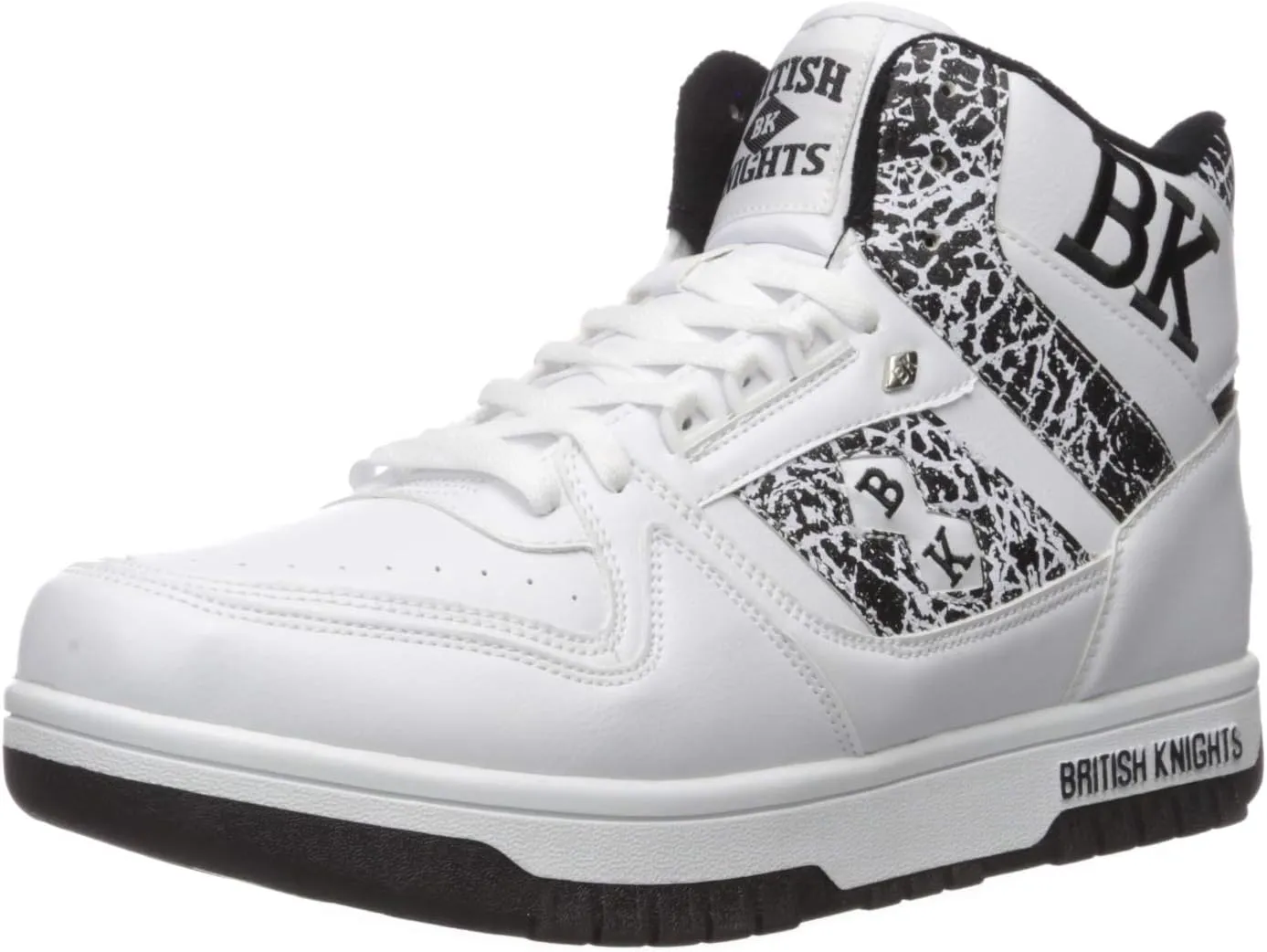 British Knights Men's Kings SL Fashion Sneaker Sneaker, White/black/el, 10 medium