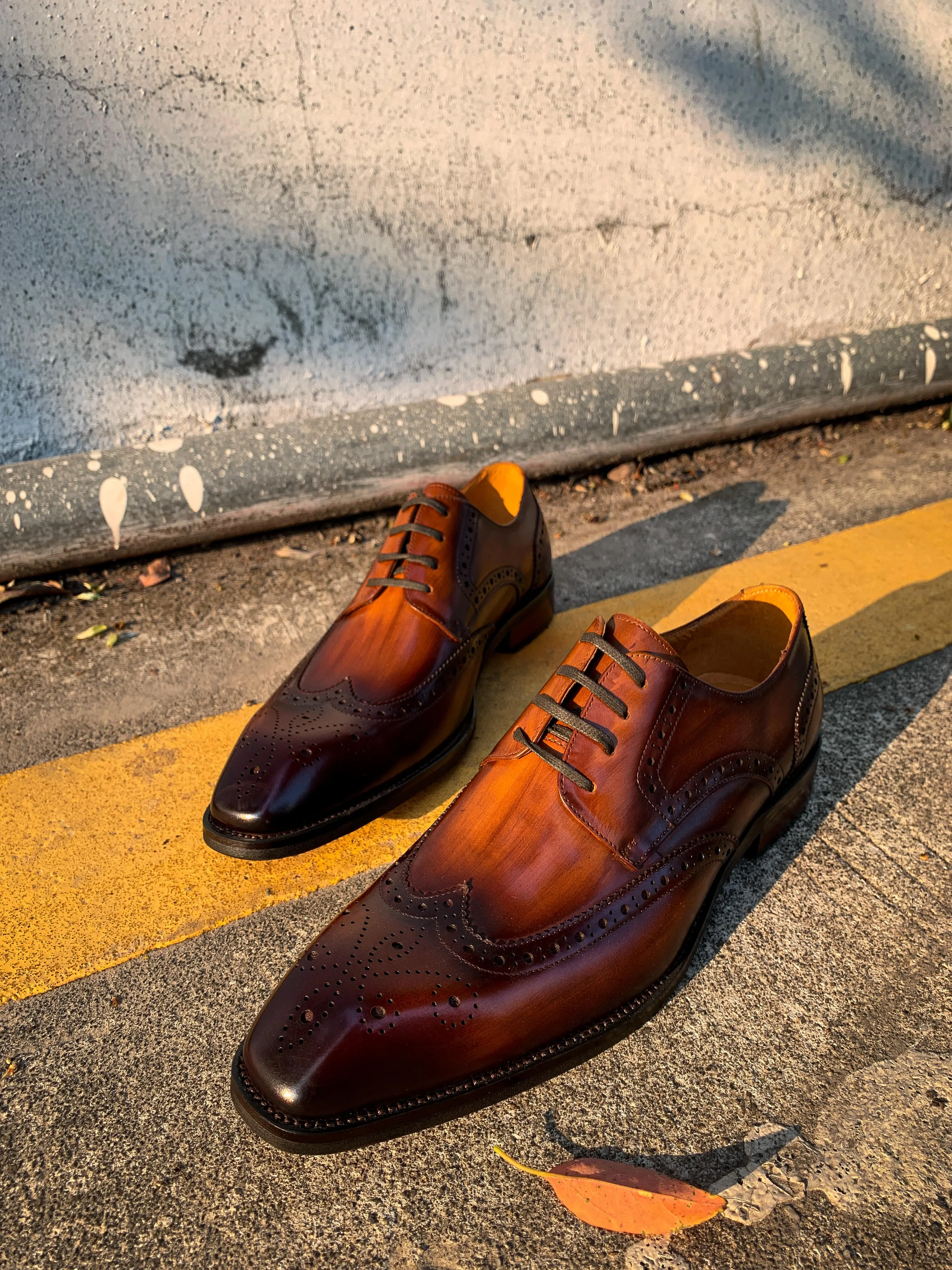 Brown & Black Ombre Derby Shoes
