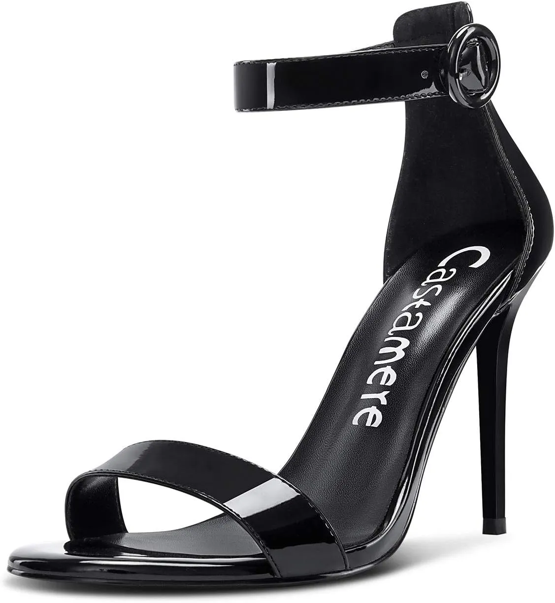 Castamere Womens High Heels Sandals Buckle Ankle Strap Open Toe Basic 10CM Stilettos Sandal