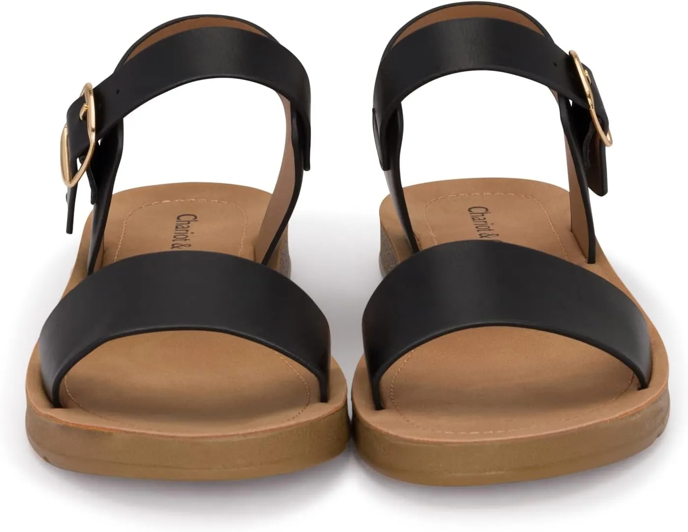 Chariot & Co - Crew - Women's Single Band Strappy Ankle Buckle Fashion Flat Sandals