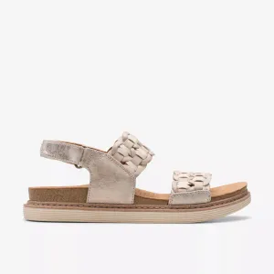 Clarks Arwell Glide Sandal – Metallic Comfort