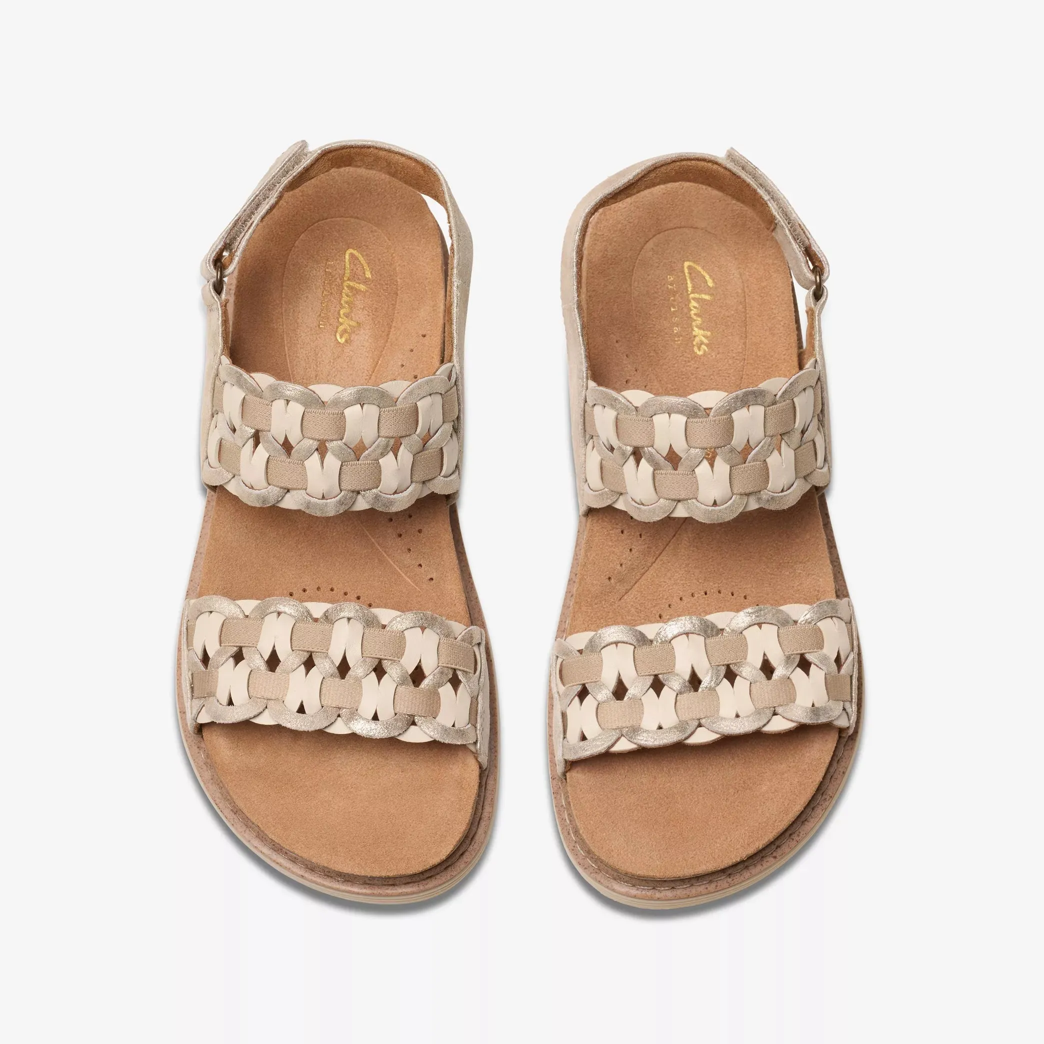 Clarks Arwell Glide Sandal – Metallic Comfort