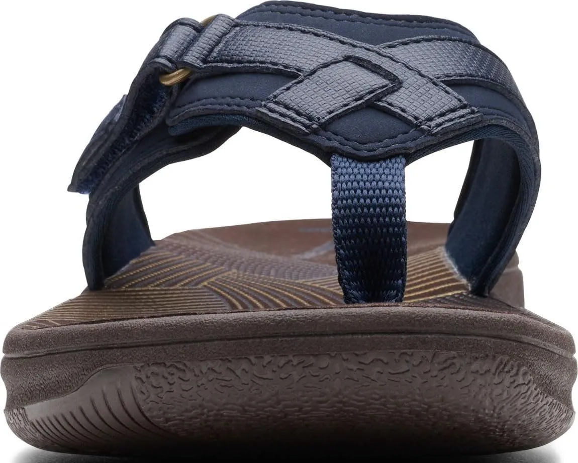 Clarks Womens Breeze Sea Flip-Flop Sandals - Comfortable Flip Flop with Adjustable Hook and Arch Support - Casual Summer Wearing Cloudsteppers for Everyday