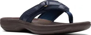 Clarks Womens Breeze Sea Flip-Flop Sandals - Comfortable Flip Flop with Adjustable Hook and Arch Support - Casual Summer Wearing Cloudsteppers for Everyday