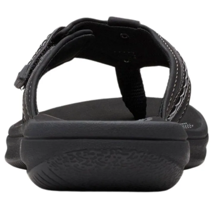 Clarks Women's Breezey Sun H Black Patent Sandals