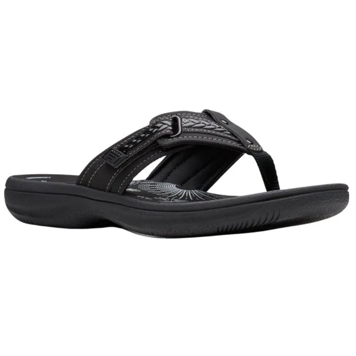 Clarks Women's Breezey Sun H Black Patent Sandals