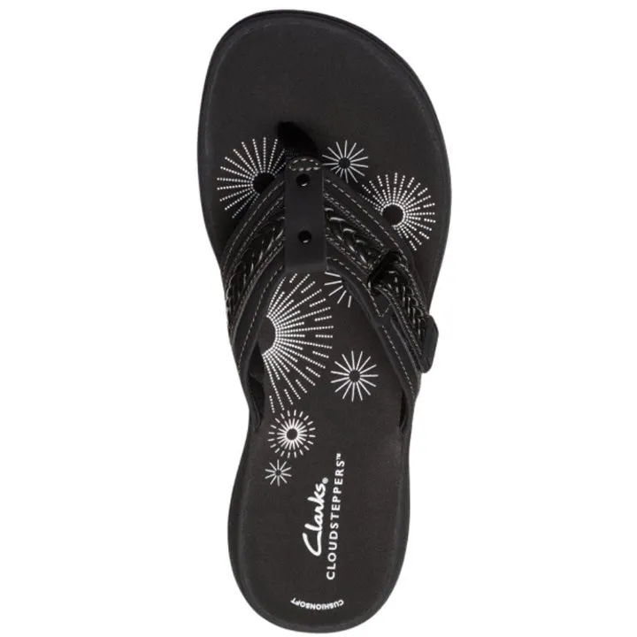Clarks Women's Breezey Sun H Black Patent Sandals