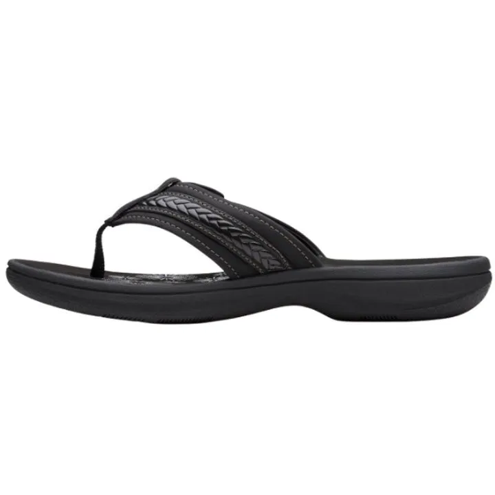 Clarks Women's Breezey Sun H Black Patent Sandals