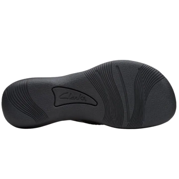 Clarks Women's Breezey Sun H Black Patent Sandals