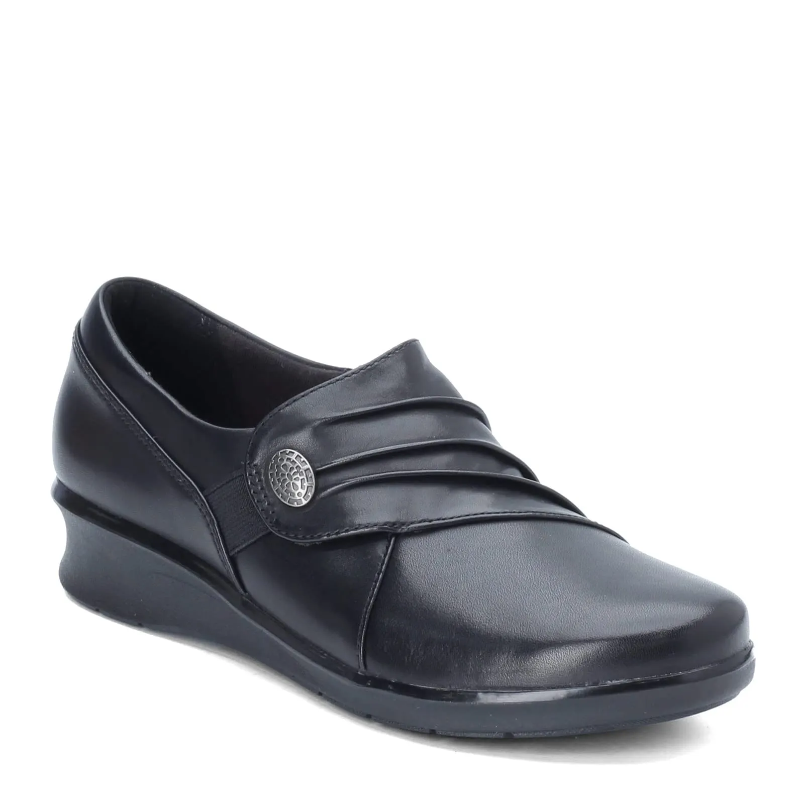 Clarks Women's Hope Roxanne Loafer, Black Leather, 9 M US