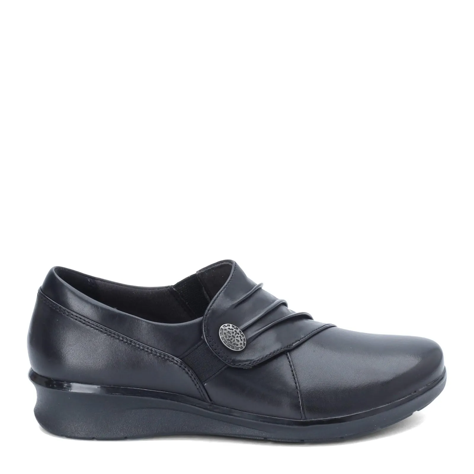 Clarks Women's Hope Roxanne Loafer, Black Leather, 9 M US