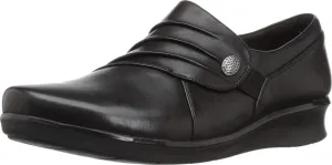 Clarks Women's Hope Roxanne Loafer, Black Leather, 9 M US