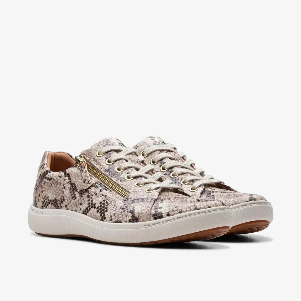 Clarks Women's Nalle Lace Sneaker Snake Print 26177695