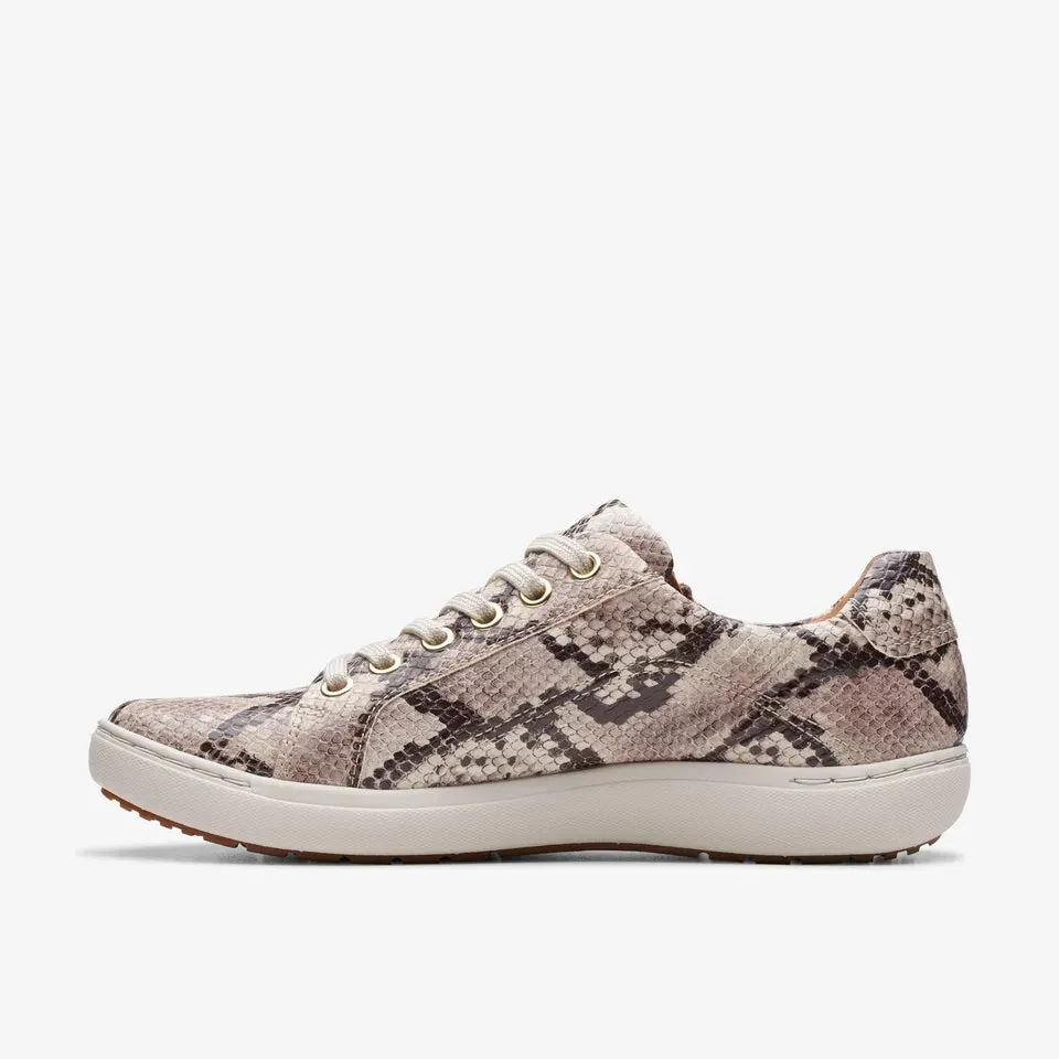 Clarks Women's Nalle Lace Sneaker Snake Print 26177695
