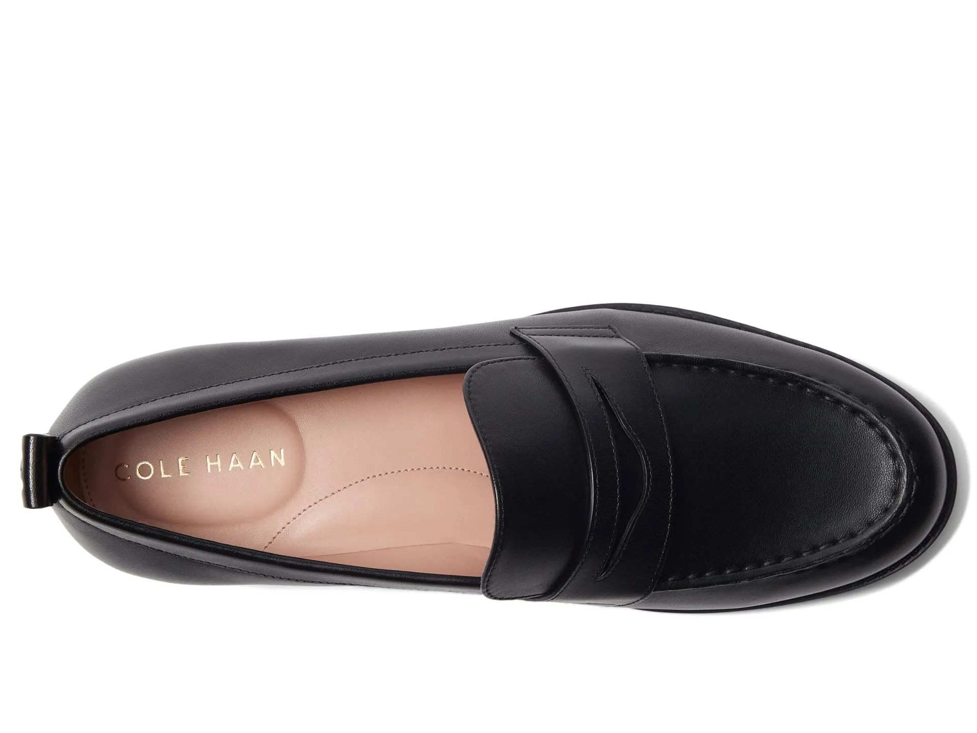 Cole Haan Women's Stassi Penny Loafer, Black Leather, 9