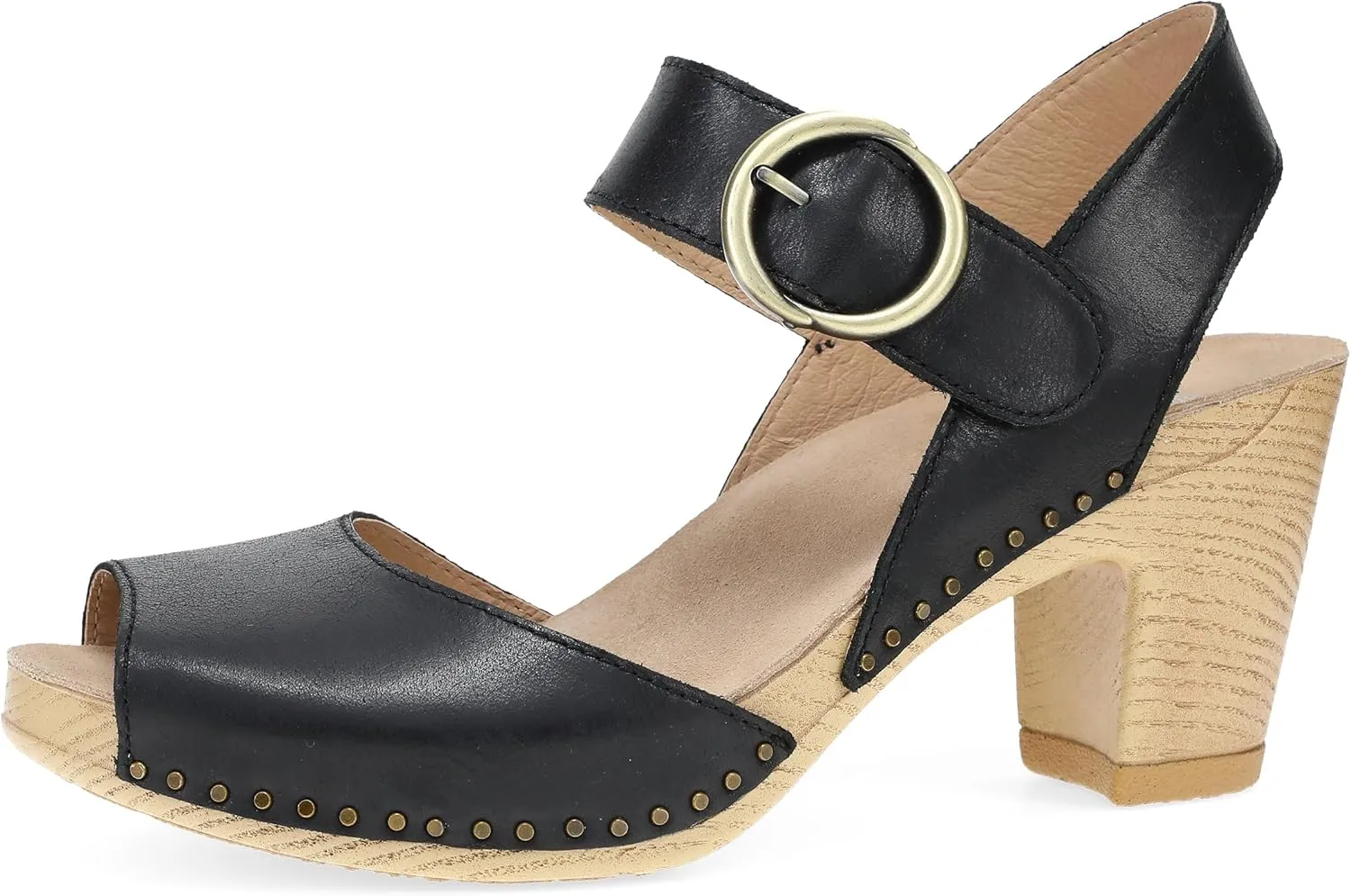Dansko Tamra Peep Toe Sandal for Women - Quality Leathers and a Heel for a Classy, All-Day Look - Cushioned Footbed for All-Day Comfort
