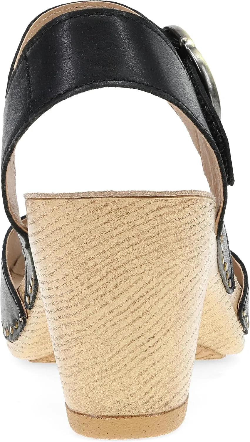 Dansko Tamra Peep Toe Sandal for Women - Quality Leathers and a Heel for a Classy, All-Day Look - Cushioned Footbed for All-Day Comfort