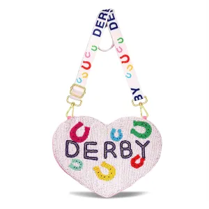 Derby Purse for Women Beaded Horseshoe Rose Crossbody Purse Shoulder Bag Horse Race Day Derby Outfits Gifts