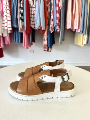 DONATI LEATHER SANDAL || TAN/WHITE