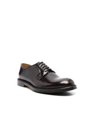 Doucals Scarpa Stringata i Pelle Rosso Borgogna