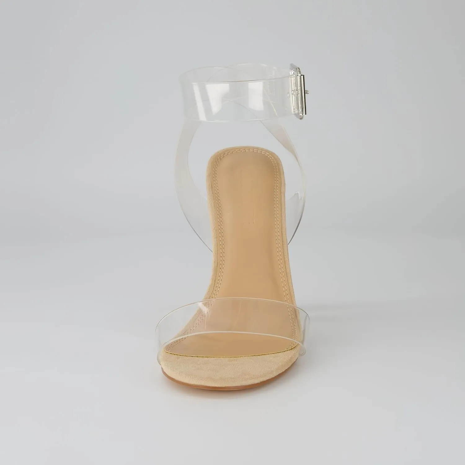 Dunes Women's Nellie Lucite Heel Sandal  Memory Foam Insoles