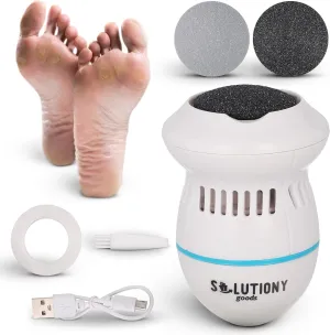 Electric Foot Callus Remover - USB-Rechargeable With Built-in Vacuum for Dead Skin Removal, Portable Foot File, White