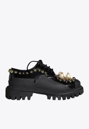 Embellished Leather Trekking Derby Shoes
