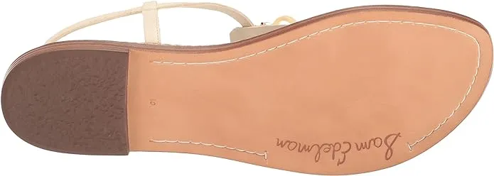 Embellished Sandal Toe Sam Modern Proactive support Open Thong Ivory Verified transactions Flat Strap Ankle Gigi Edelman