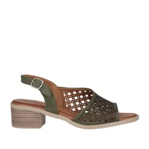 EMINA LEATHER HEEL || OLIVE